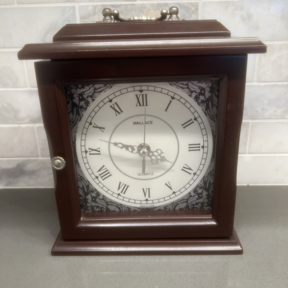 Classic Wallace Mantle Clock Quartz Movement Drawers for Jewelry Inside/ Works